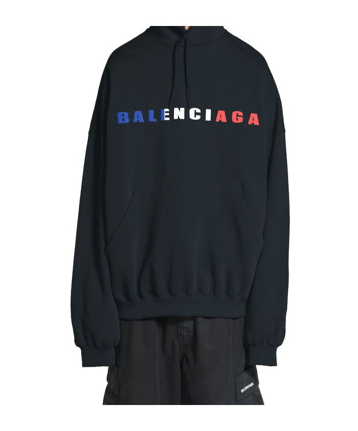 Balenciaga Internatinal France Hoodie Large Fit In Faded Black In Faded Black