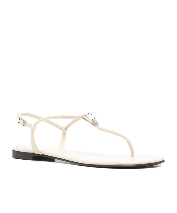 Giuseppe Zanotti Round-toe Flat Sandals In Neutral