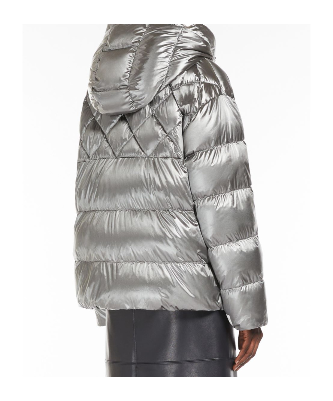 Max Mara Double-sided Down Jacket In Gray