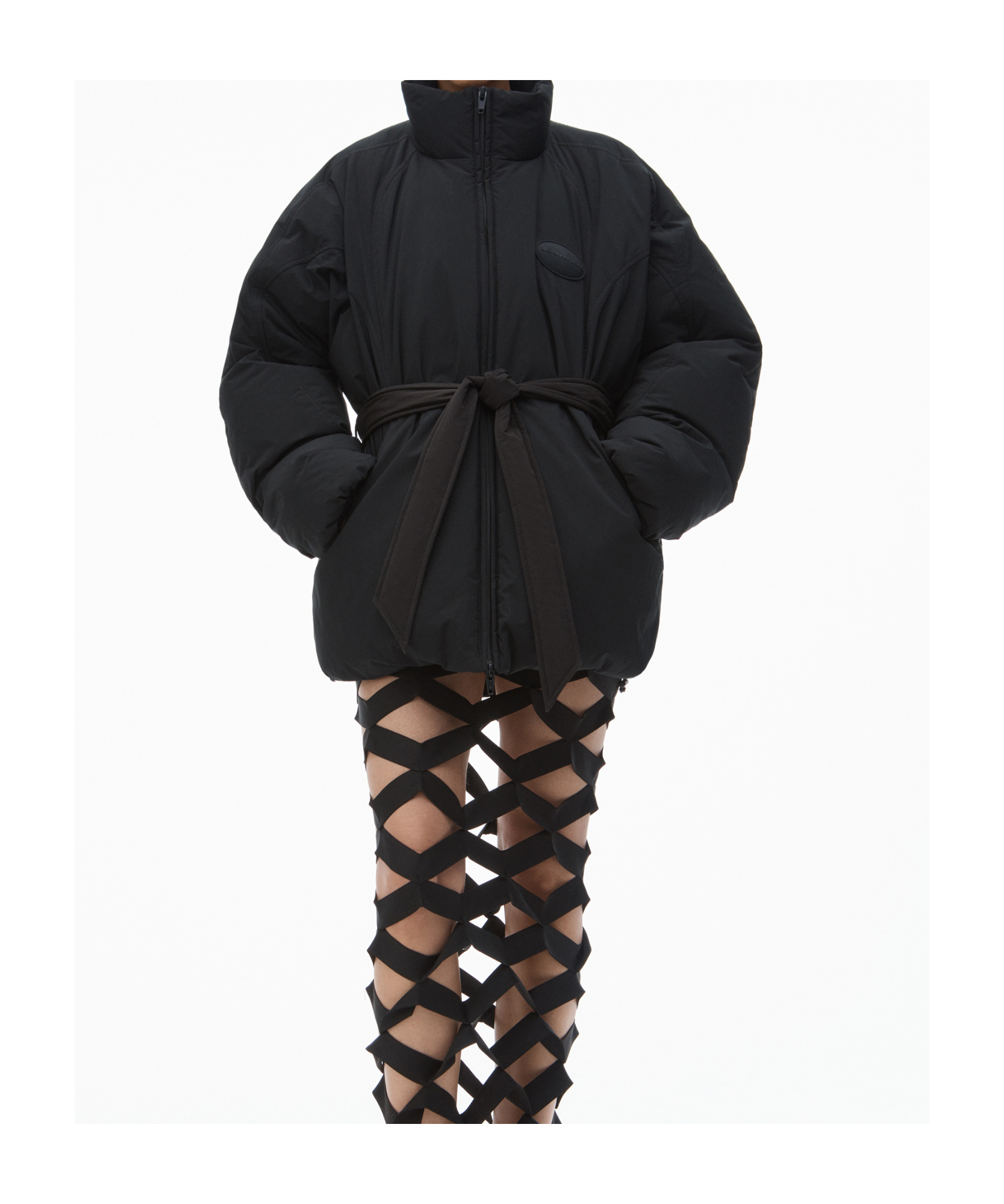 Alexander Wang Decorative Filled Down Jacket In Black