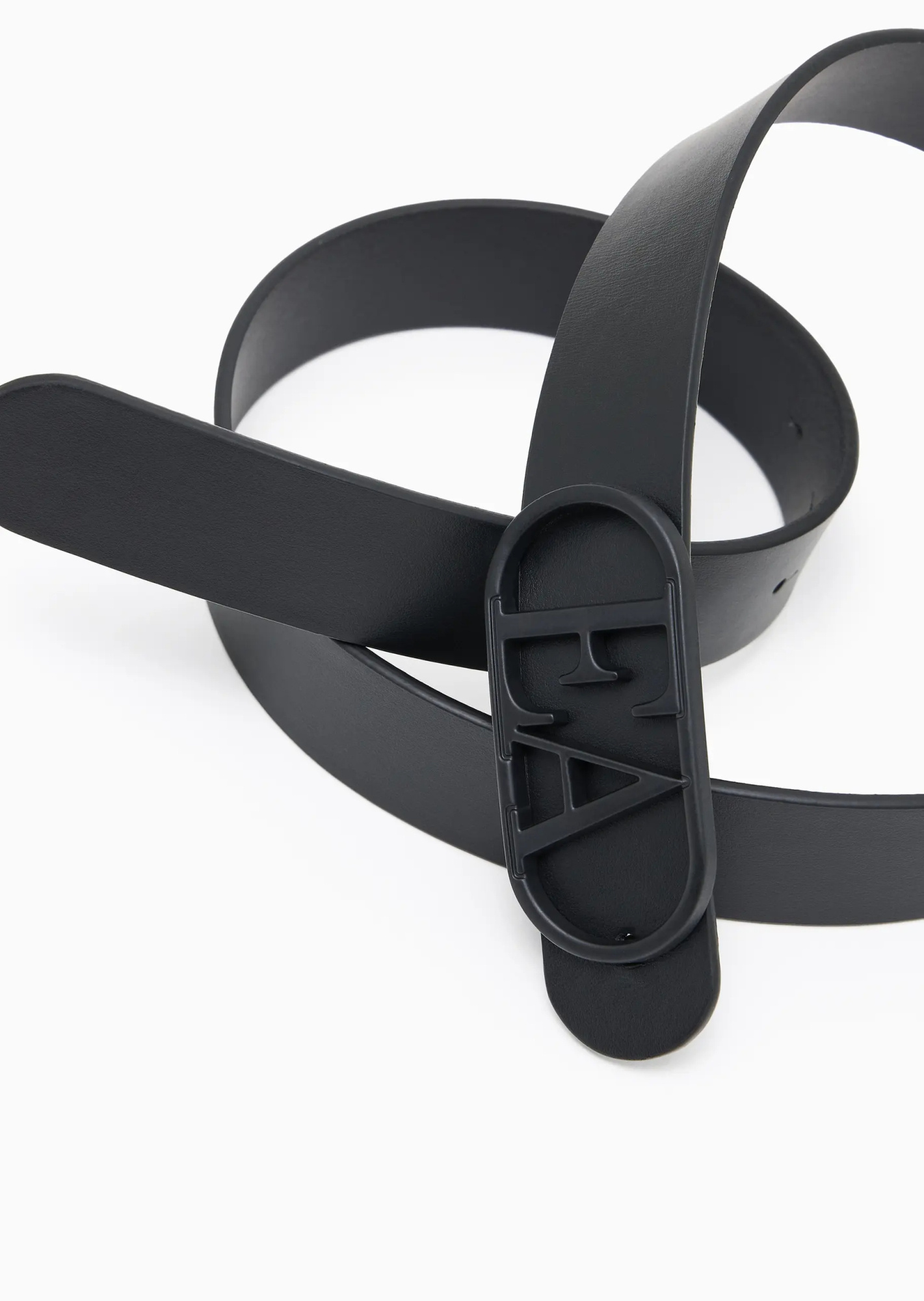 Emporio Armani Official Store Leather Belt With Ea Buckle In Black