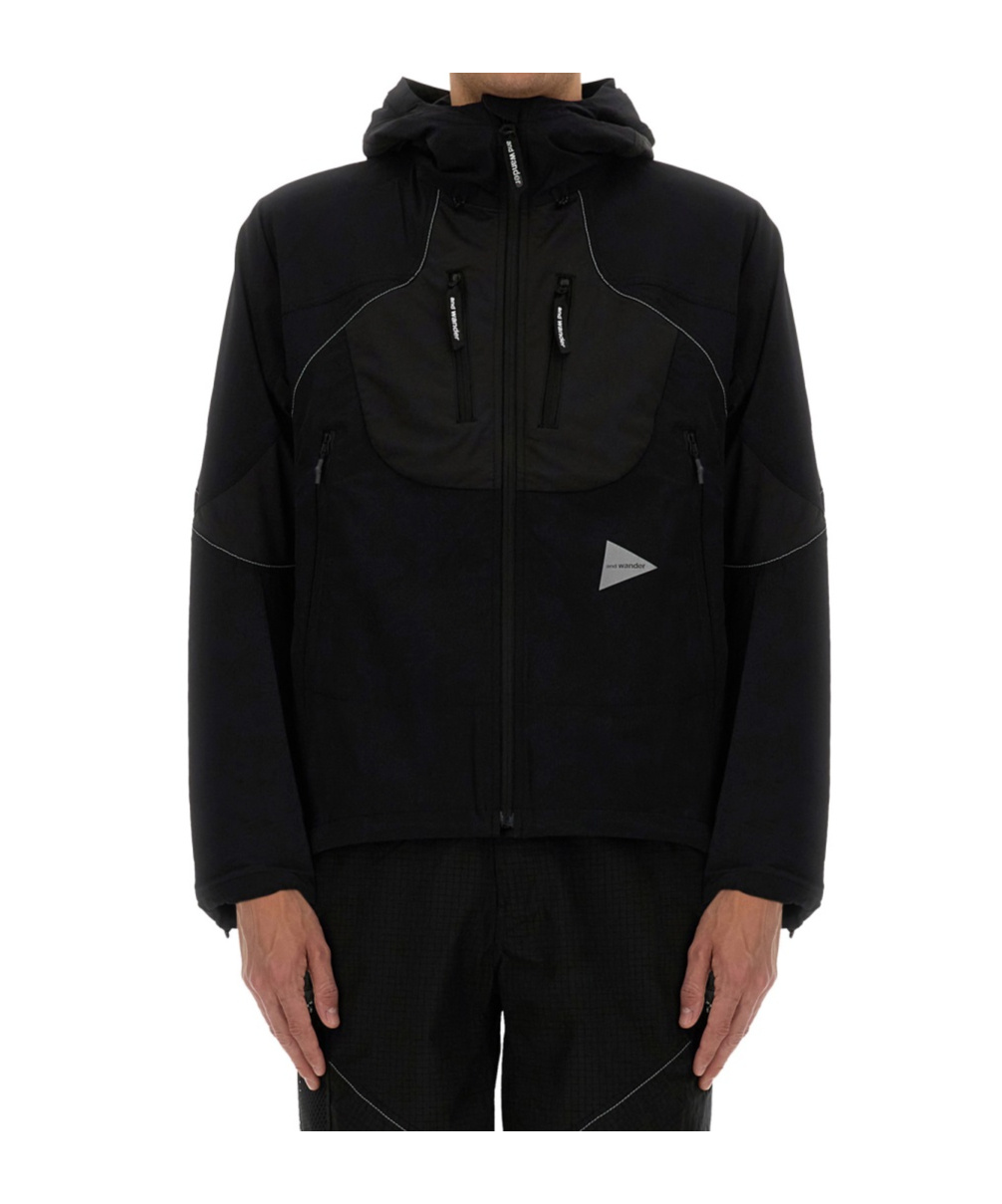 And Wander Logo Printed Hooded Jacket In Multi