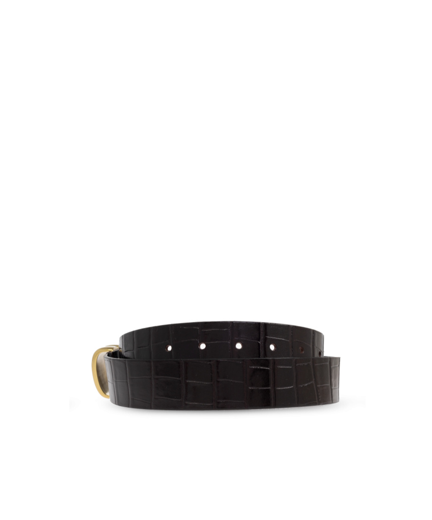 Shop By Malene Birger Leather Belt In Black