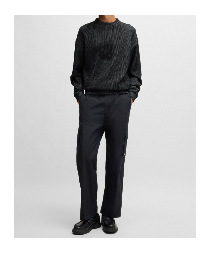 Shop Hugo Boss Smoke Logo-print Sweatshirt In Black