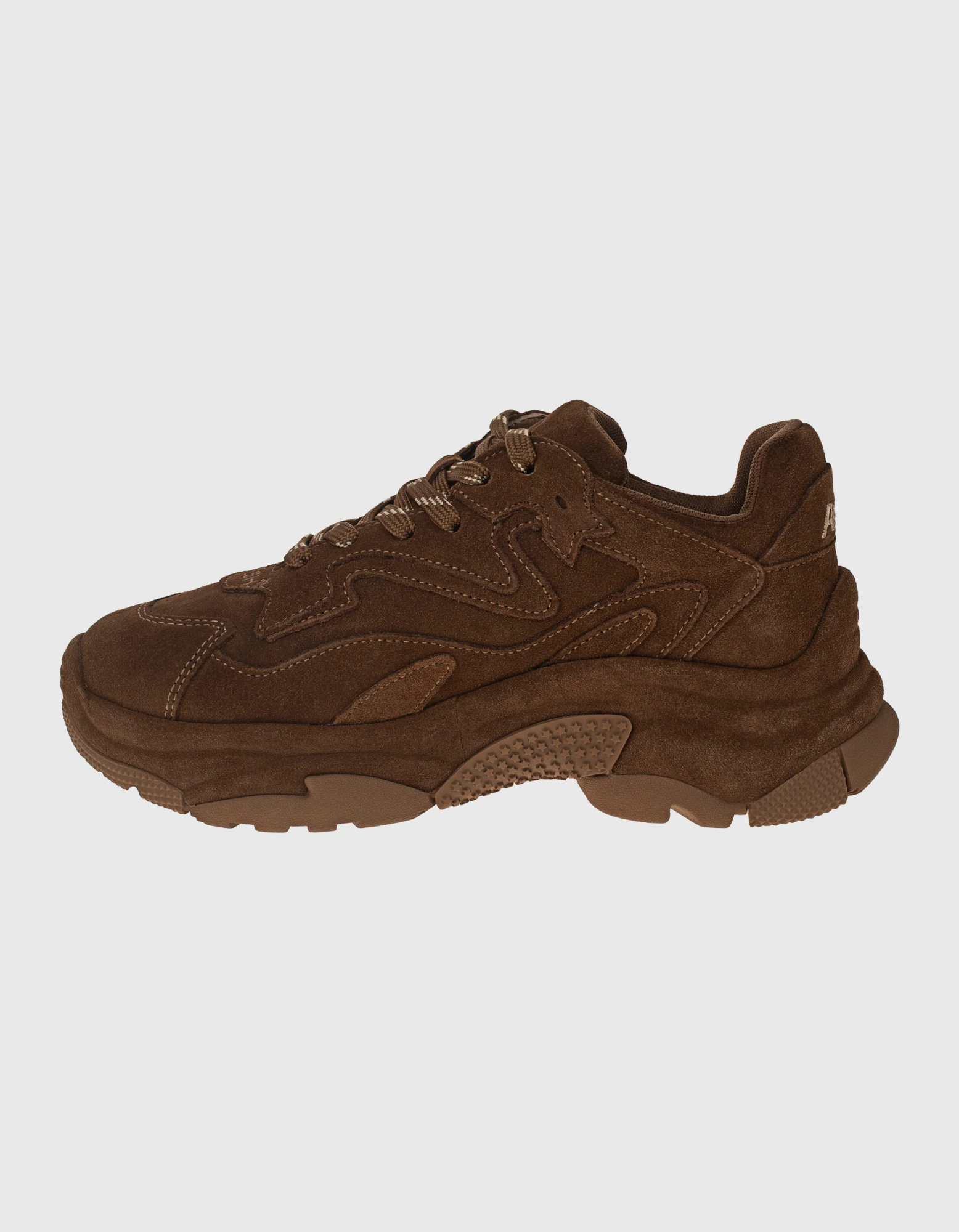 Ash Suede Sneakers With Chunky Sole And Round Toe In Brown