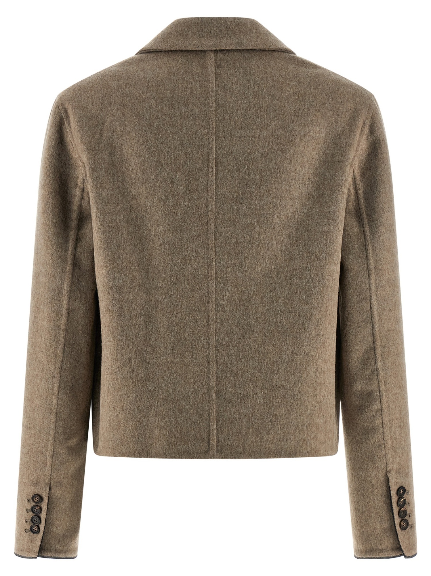 Brunello Cucinelli Single-breasted Wool Blazer In Brown