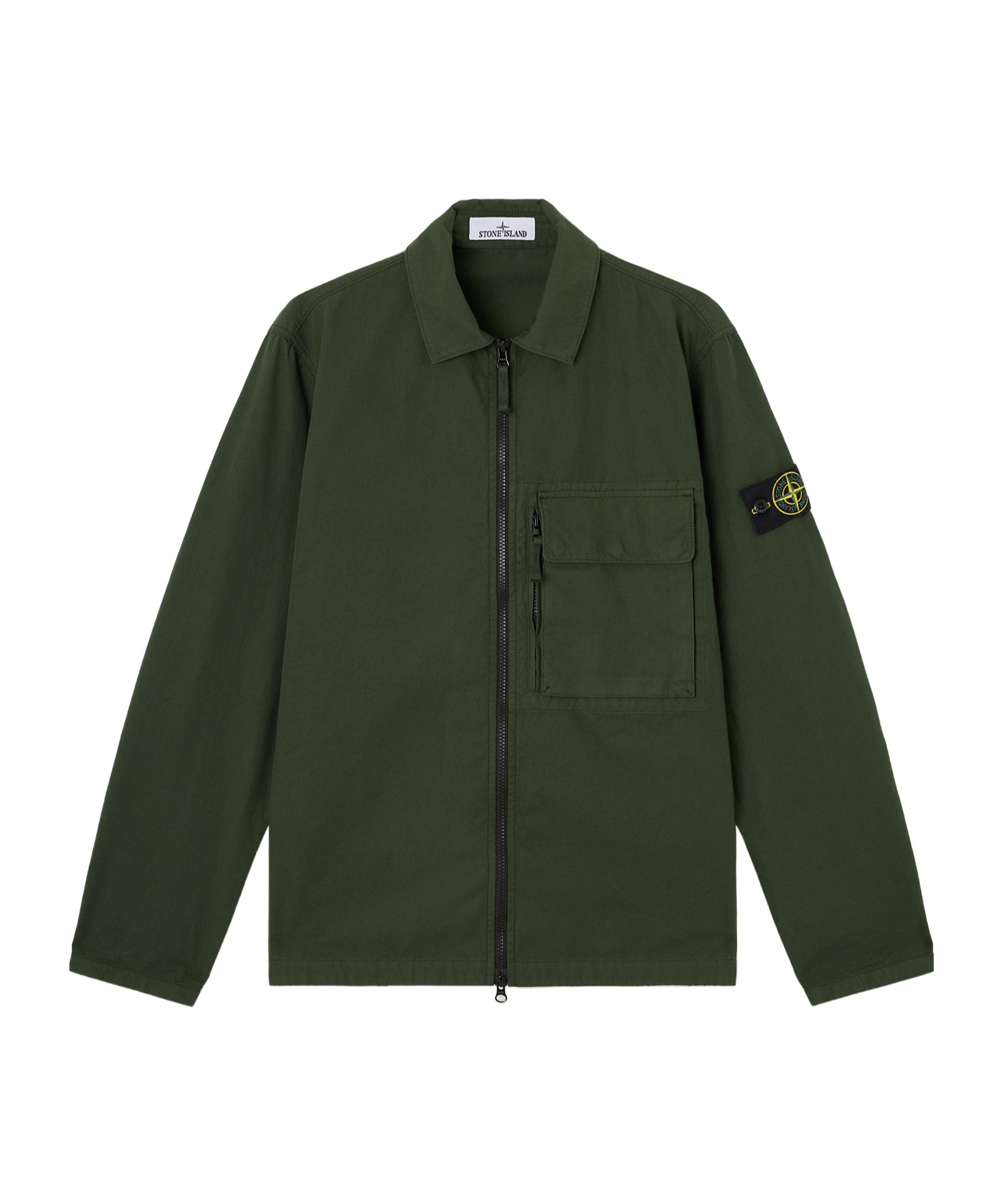 Stone Island Jacket With Compass Application In Green