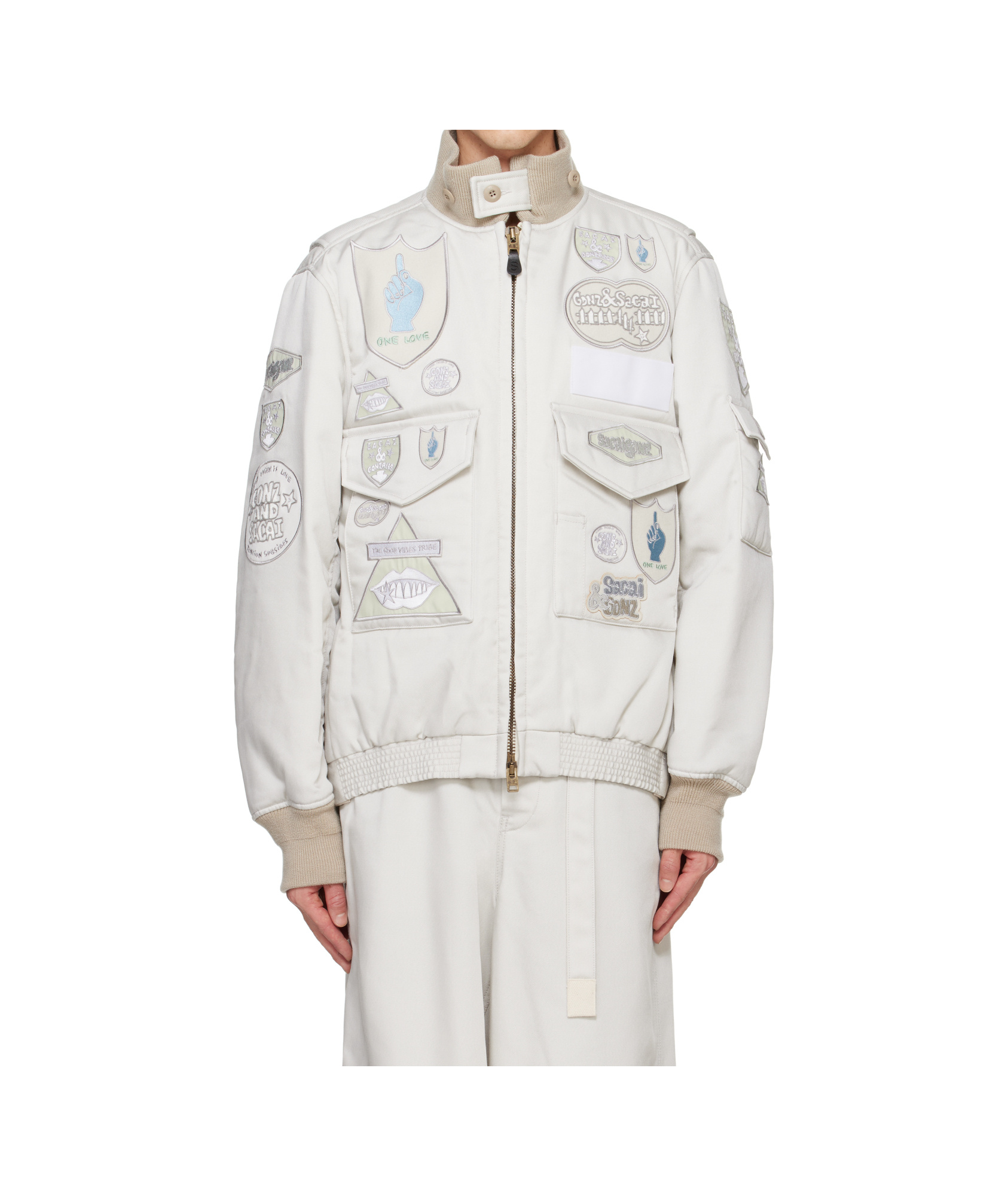 Sacai X Spiewak X Gonz Pilot Jacket In White