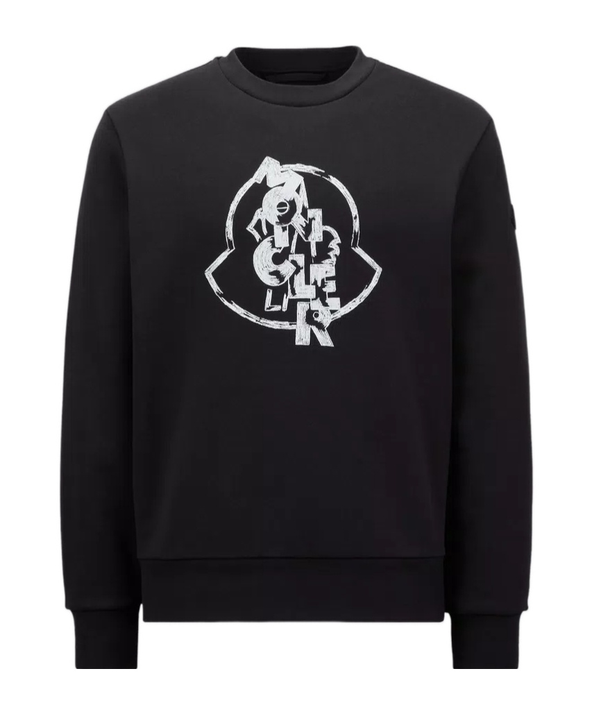 Shop Moncler Logo Motif Sweatshirt In Black
