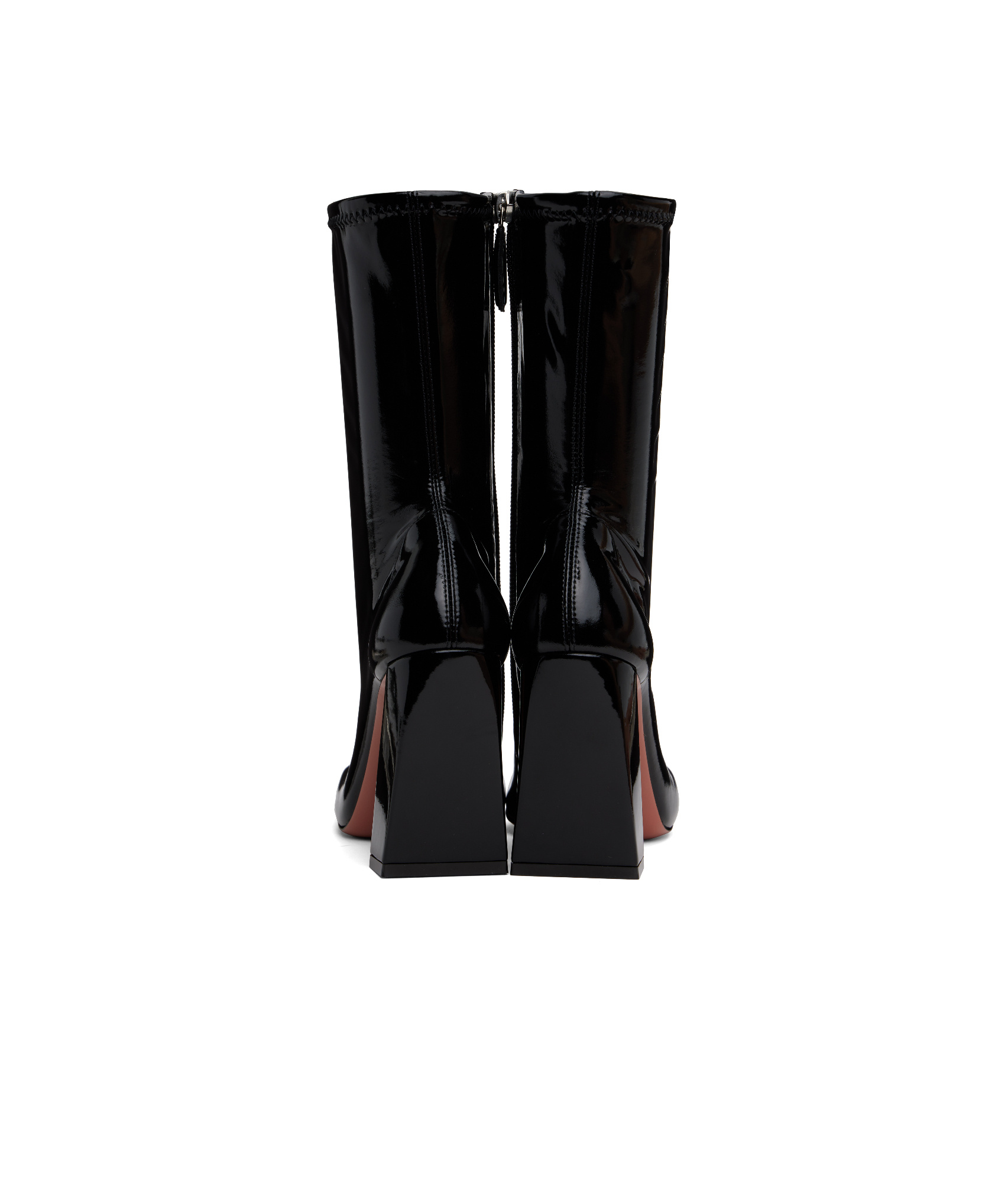 Amina Muaddi Marine 100mm Leather Ankle Boots In Black