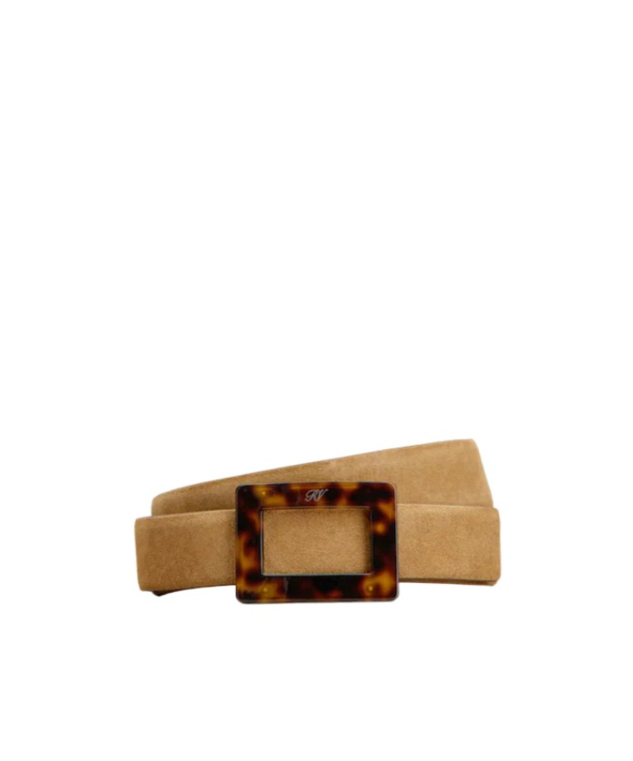 Roger Vivier Belle Vivier Belt In Suede In Brown