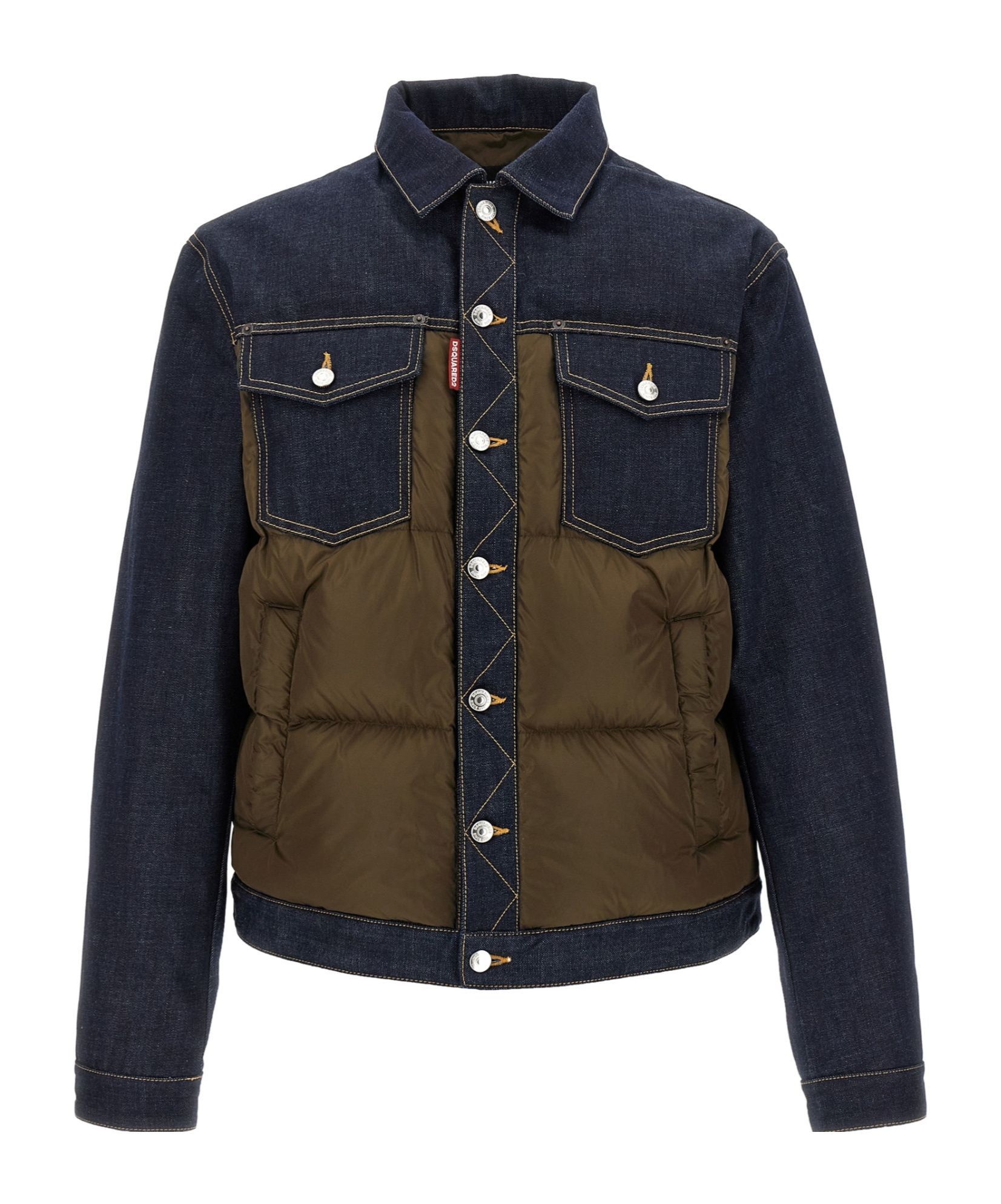 Dsquared2 Hybrid Puffer-jeans Puffer Jackets Multicolor In Blue