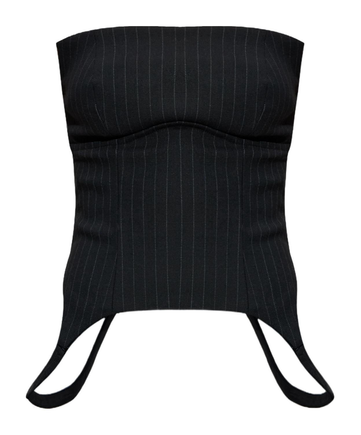 Misbhv Striped Off-shoulder Top In Black