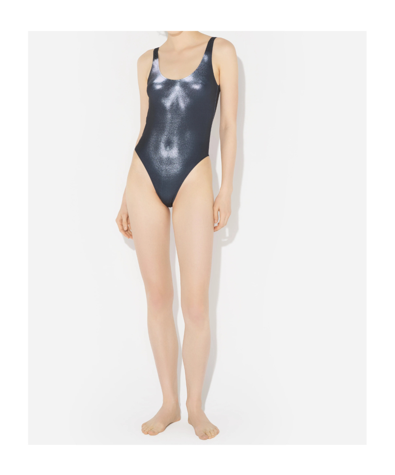 Jean Paul Gaultier Backless One-piece Swimsuit In Blue