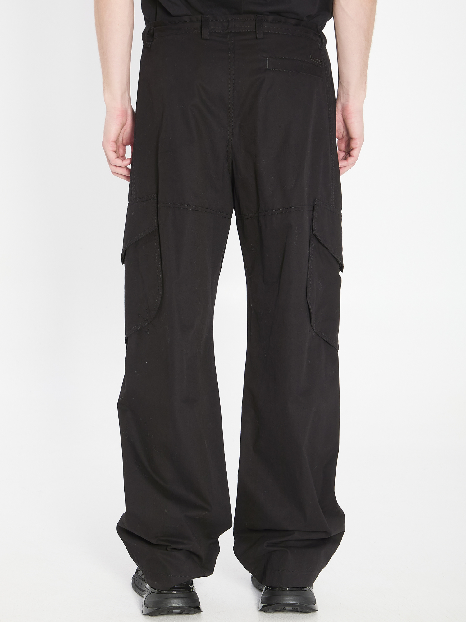 Dolce & Gabbana Adjustable Waistband Cargo Pants With Drawstring In Black
