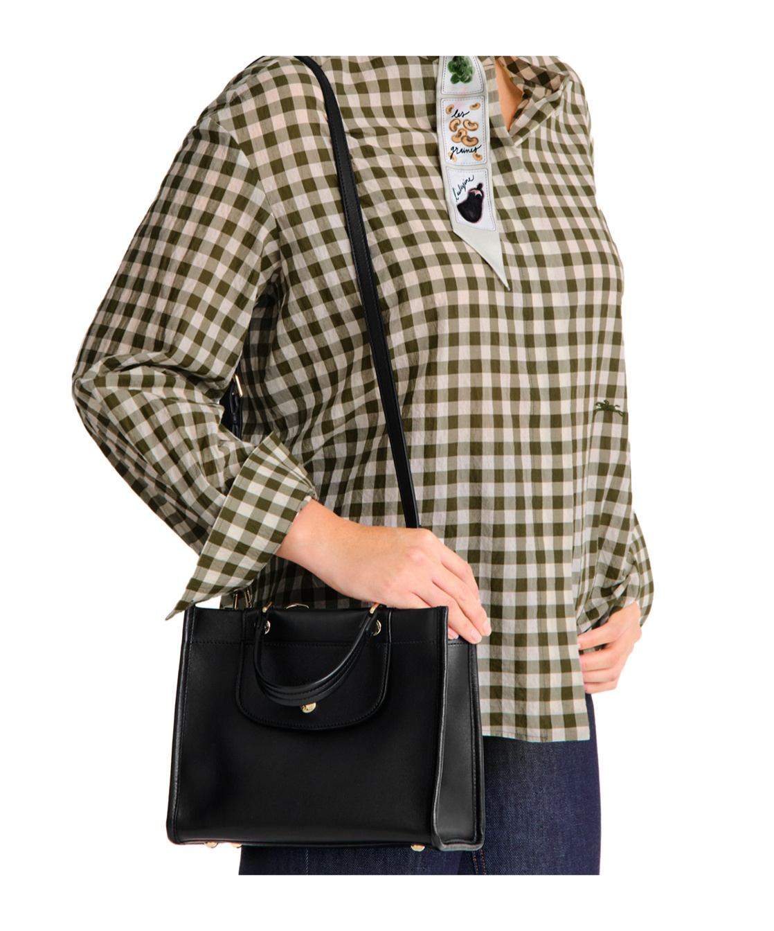 Longchamp Cabas Small Leather Handbag In Black