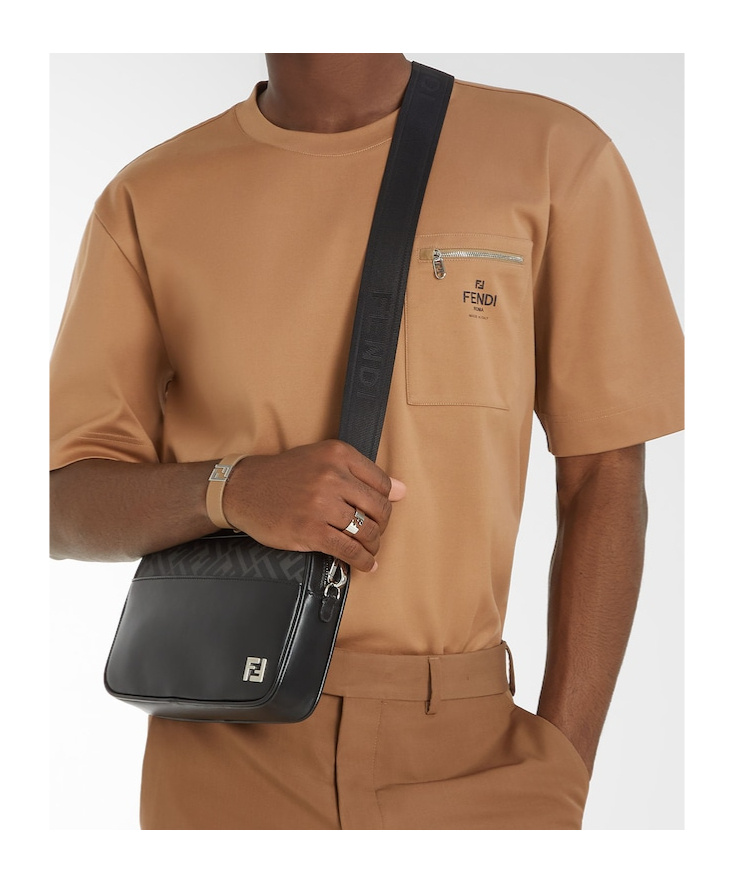 Fendi Zip-pocket T-shirt In Brown