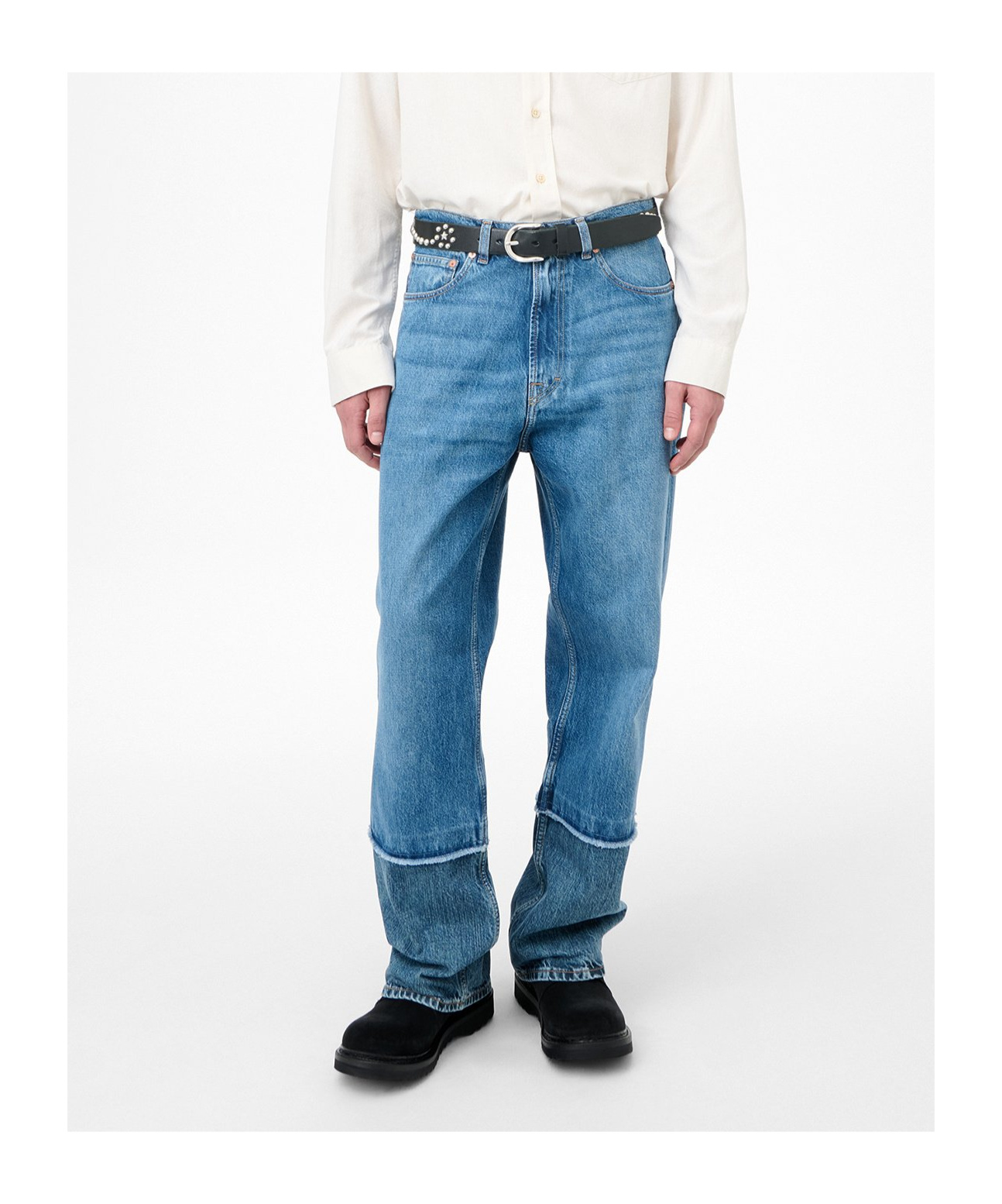 Our Legacy Wide Leg Relaxed Trousers In Denim In Blue