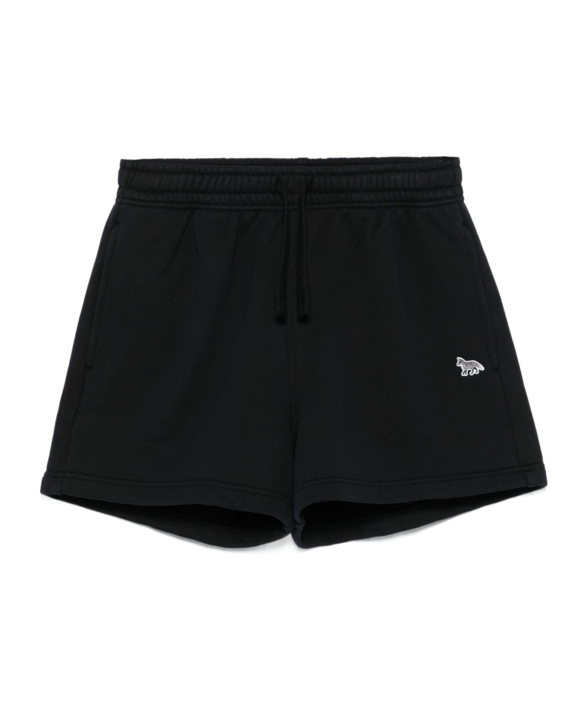 Shop Maison Kitsuné Baby Fox-patch Shorts In Black