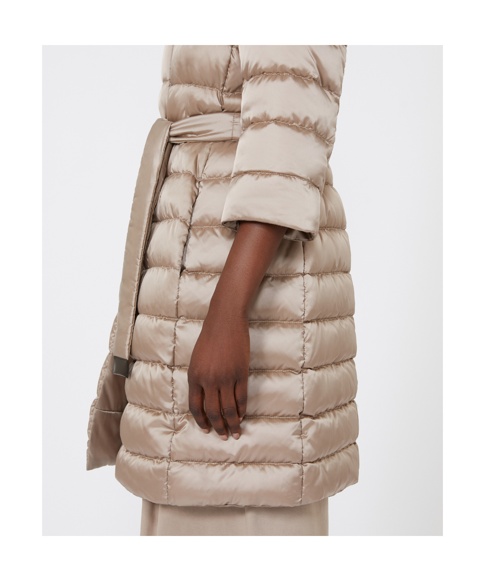 Max Mara Reversible Down Jacket In Water-repellent Satin - Beige In Neutral