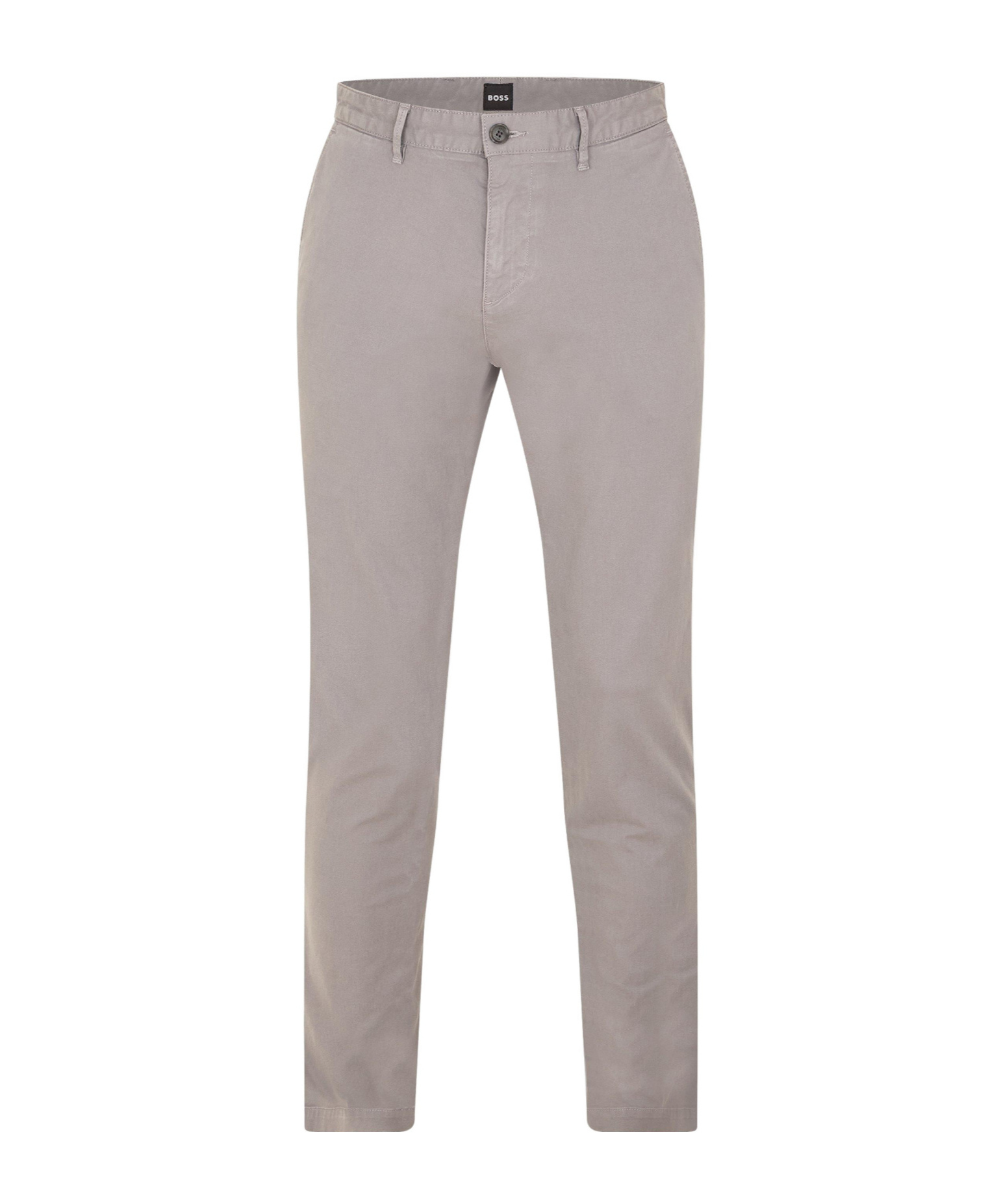 Hugo Boss Twill Chino Trousers In Grey