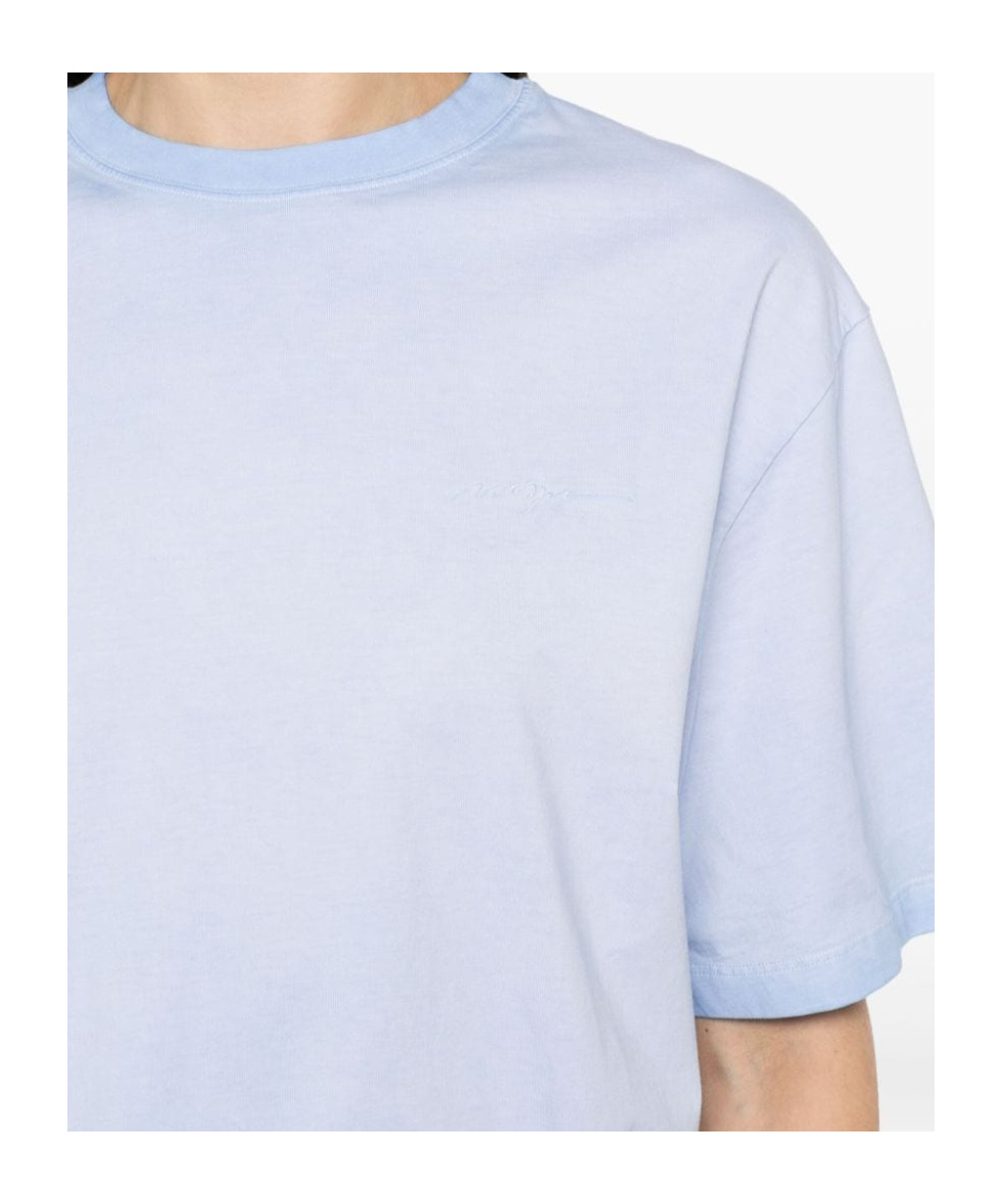 Msgm Logo-embroidered Cotton T-shirt In White