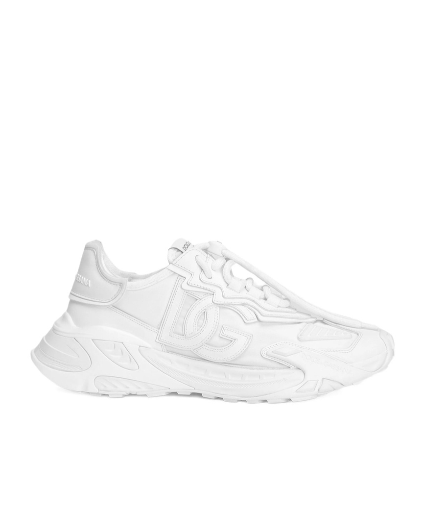 Dolce & Gabbana Fabric And Leather Sneakers With Chunky Sole In Black