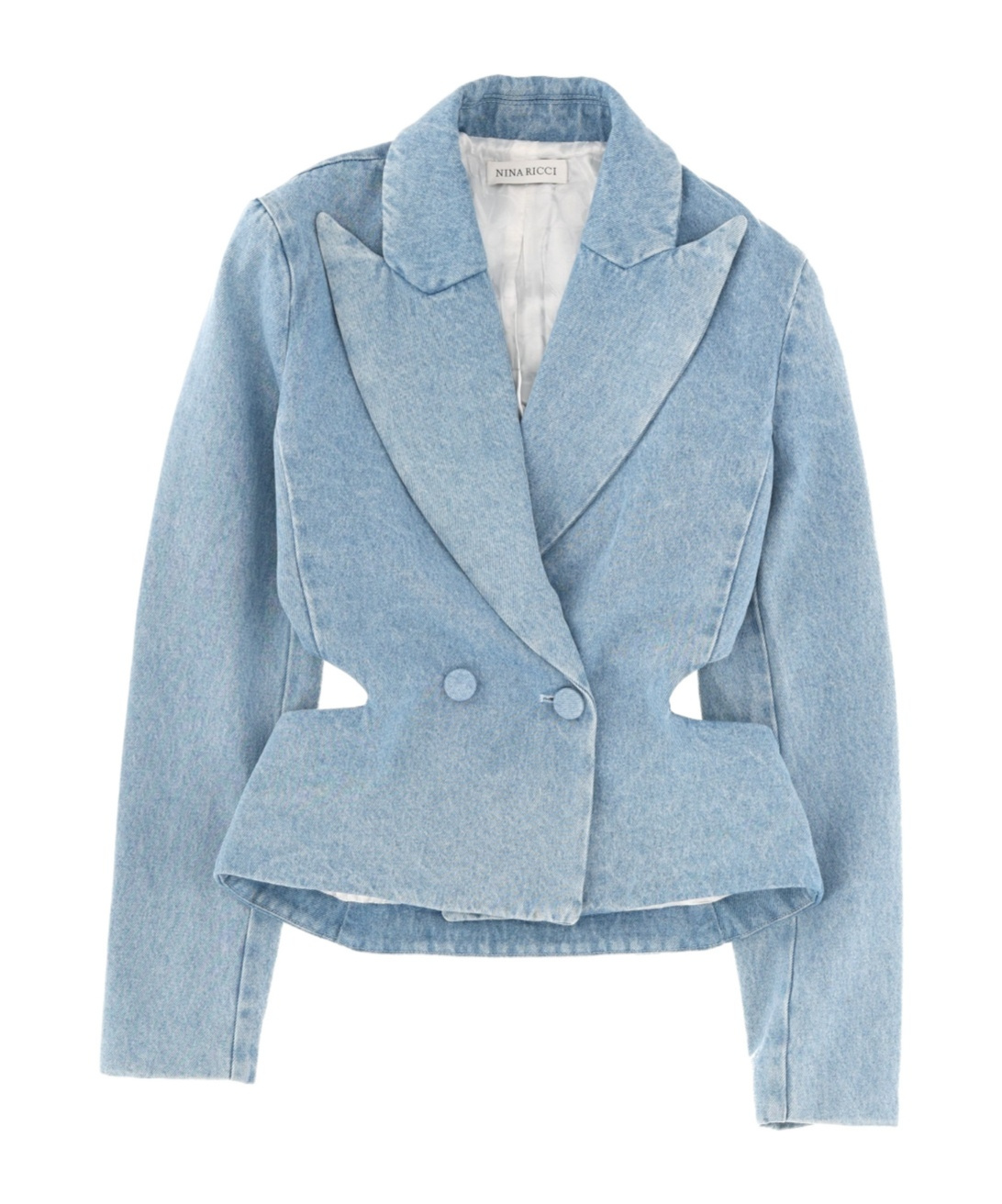 Nina Ricci Cut Out-detail Denim Blazer In Multi