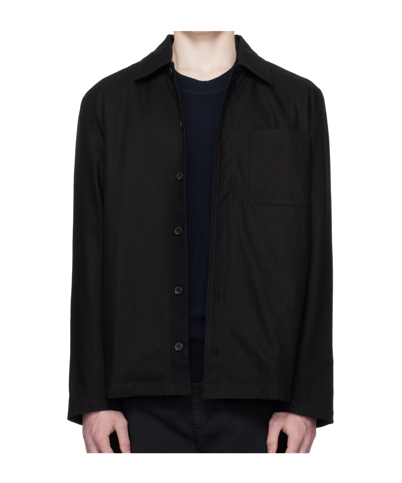 Apc Lapel Long-sleeved Casual Jacket In Black