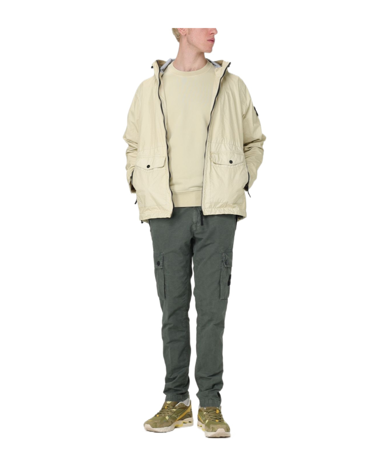 Stone Island Compass-badge Jacket In Nude