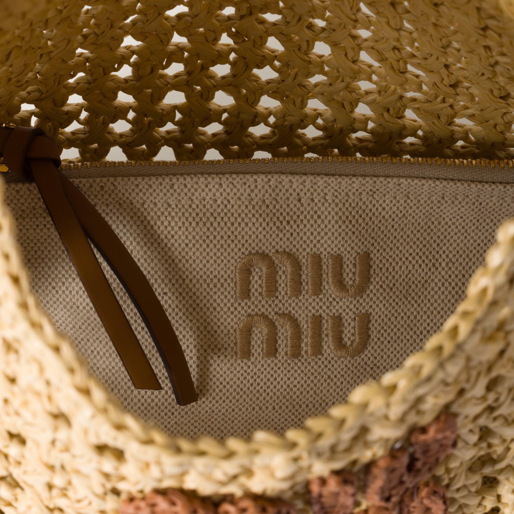 Miu Miu Raffia-effect Woven Hobo Bag