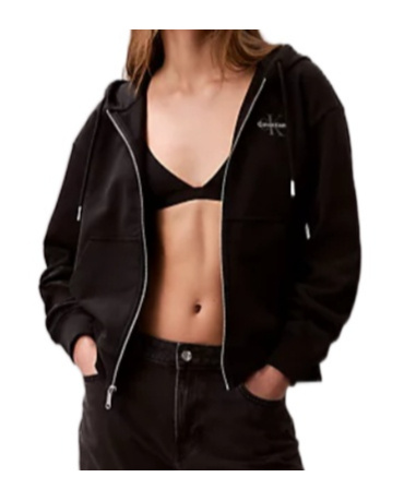Calvin Klein Jeans Est.1978 Monogram Zip Up Hoodie In Black