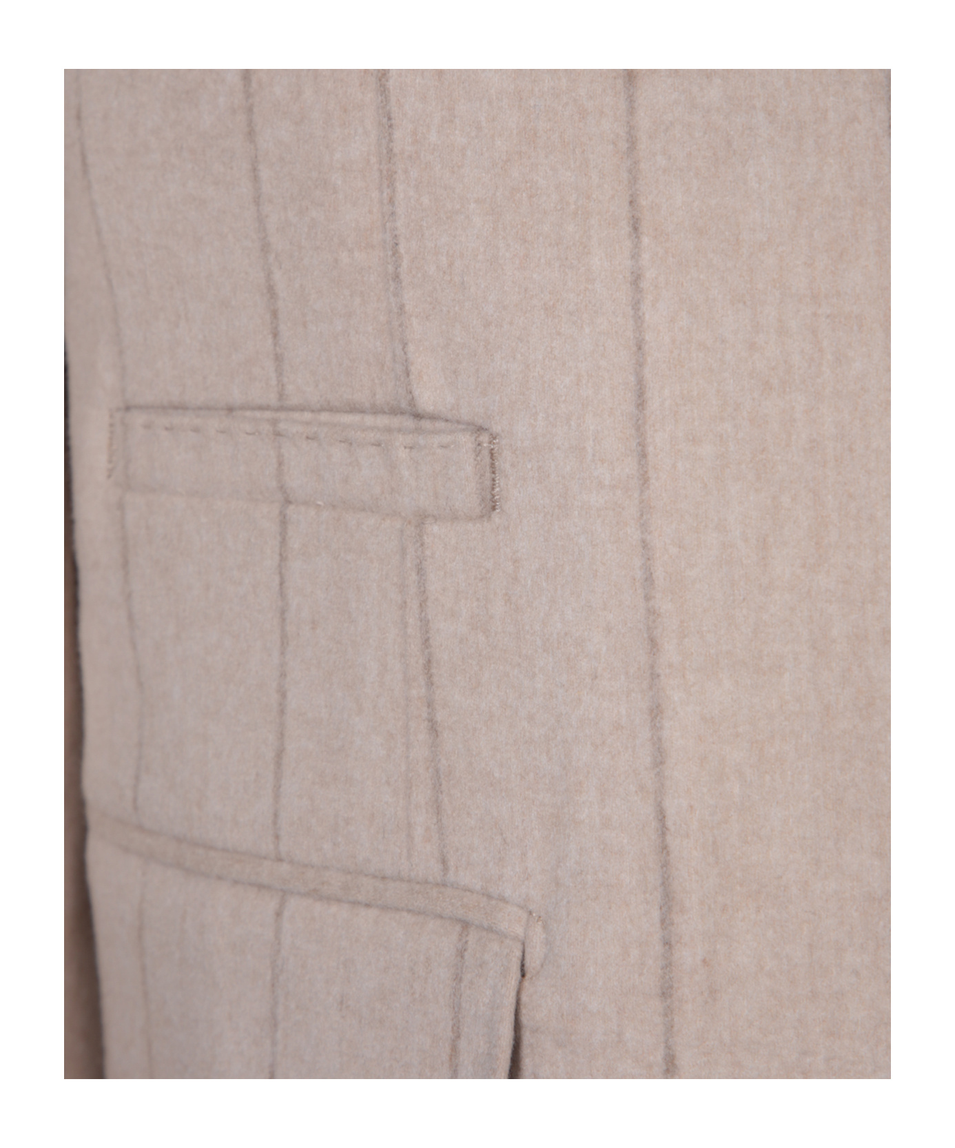 Brunello Cucinelli Beige Flannel Jacket In Nude