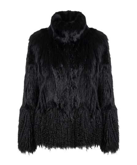 P.a.r.o.s.h Long-sleeved Fur In Black