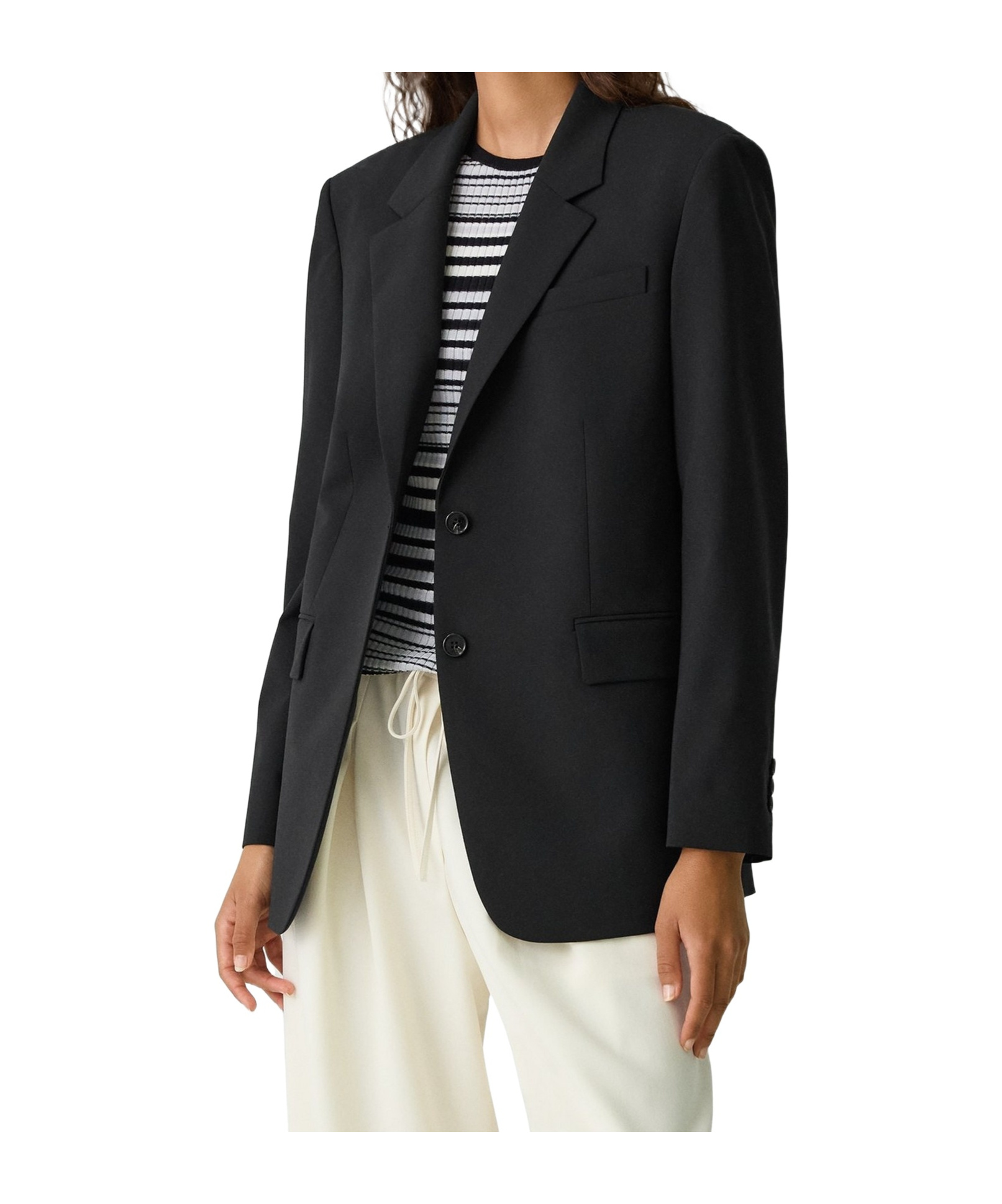 Theory Long-sleeved Suit Coat In Black