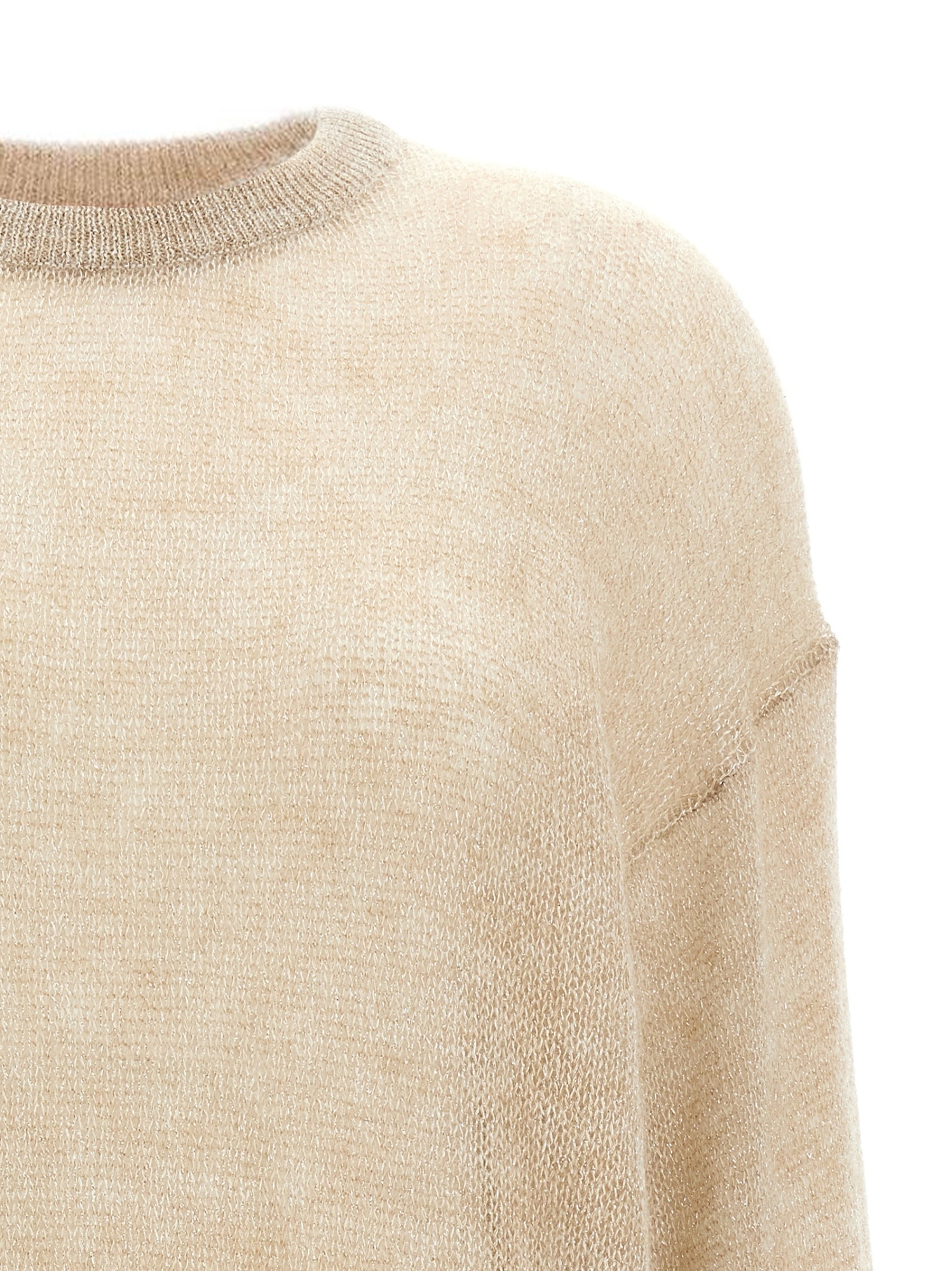 Shop Brunello Cucinelli Metallic-thread Sweater In Nude