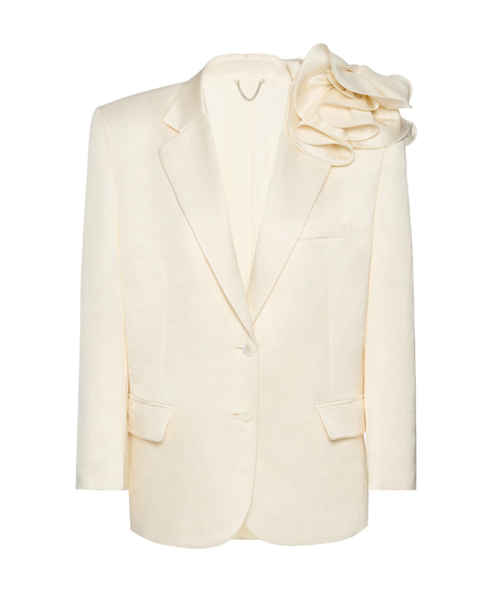 Magda Butrym '01' Blazer Featuring Floral Embellishment In Cream