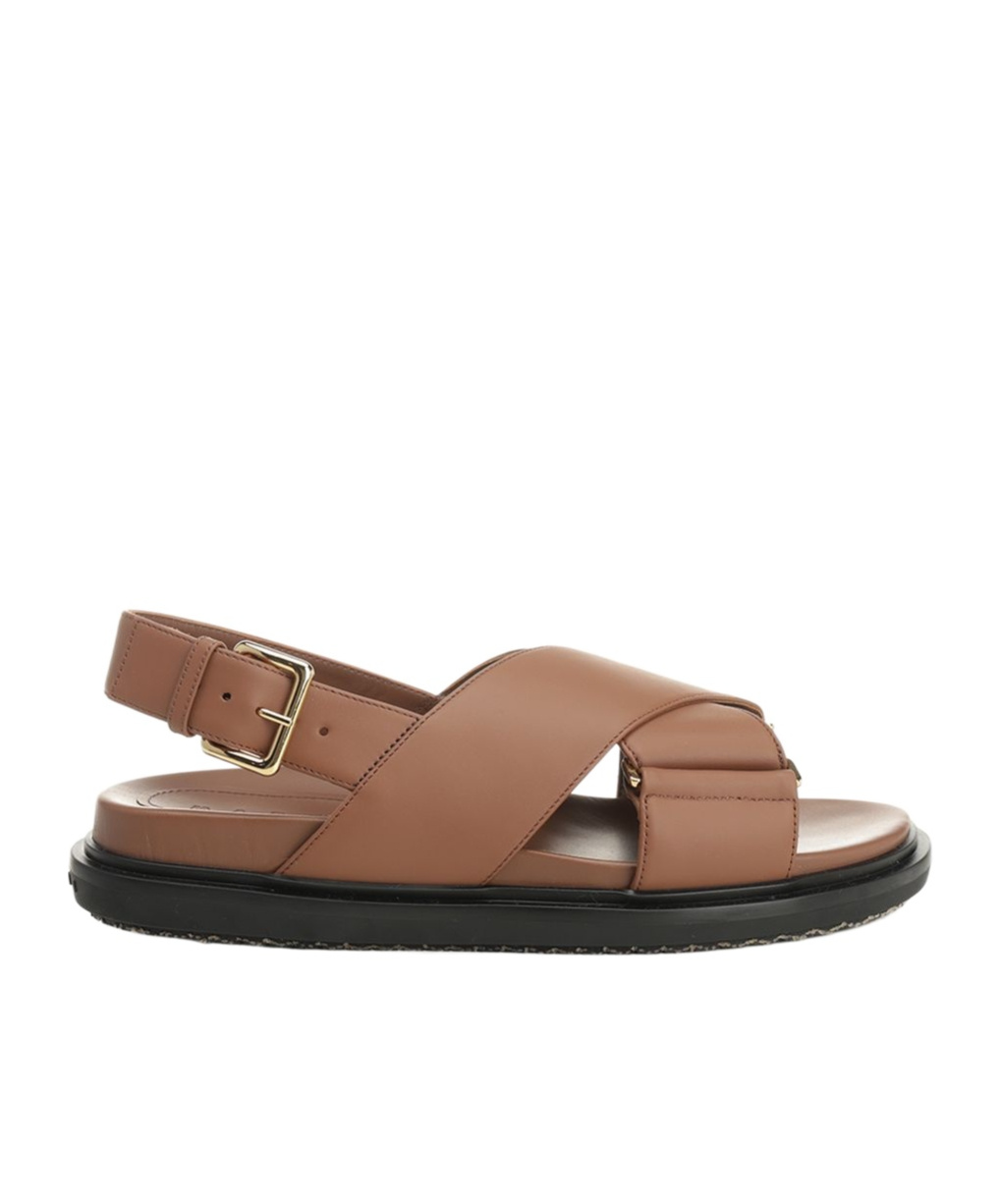 Marni Cross-strap Leather Sandals