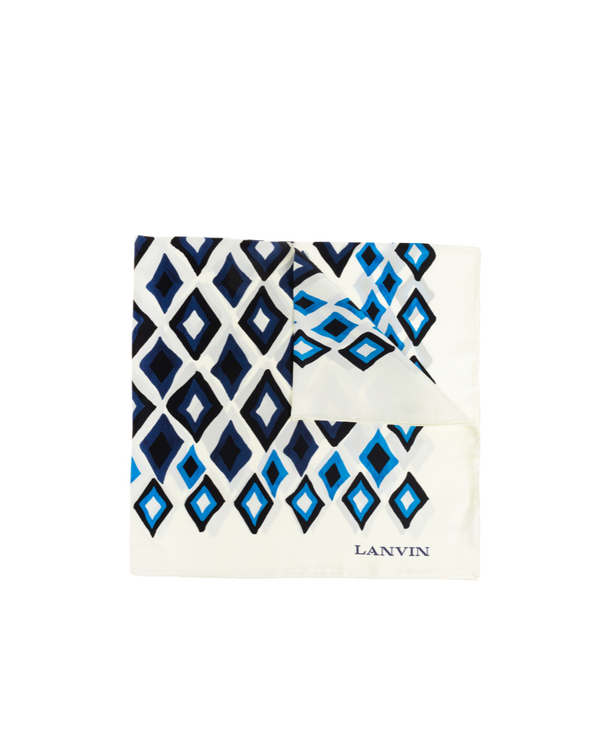 Lanvin Geometric-print Silk Scarf In White