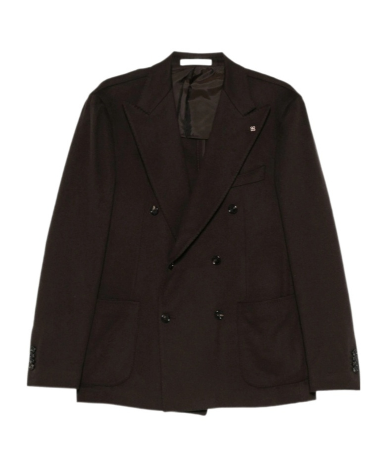 Tagliatore Long-sleeved Suit Jacket In Brown