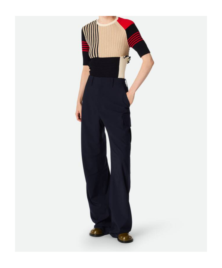 Bottega Veneta Belt Loop Wool Overalls In Black