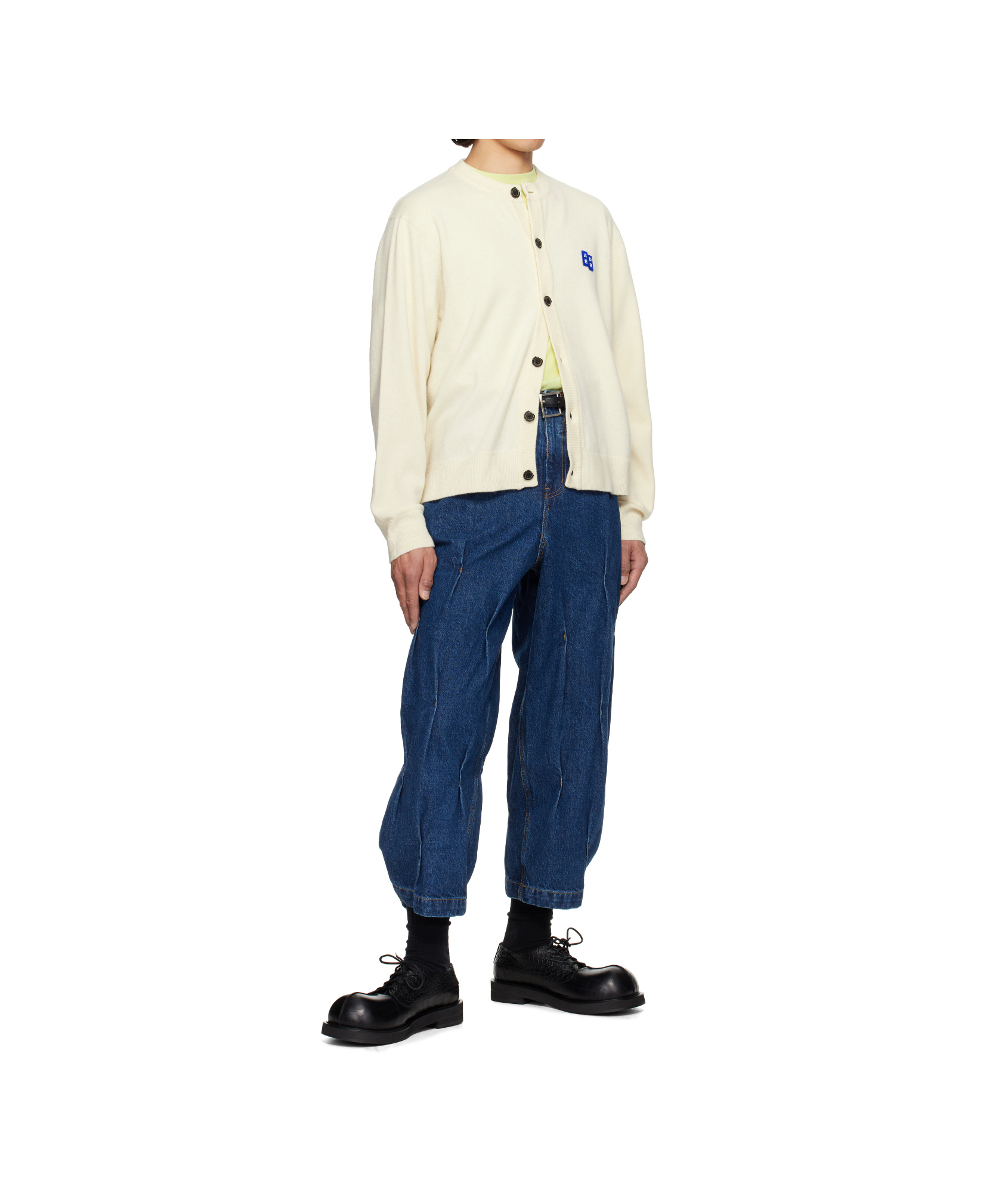 Ader Error Long Sleeve Cardigan In Off-white