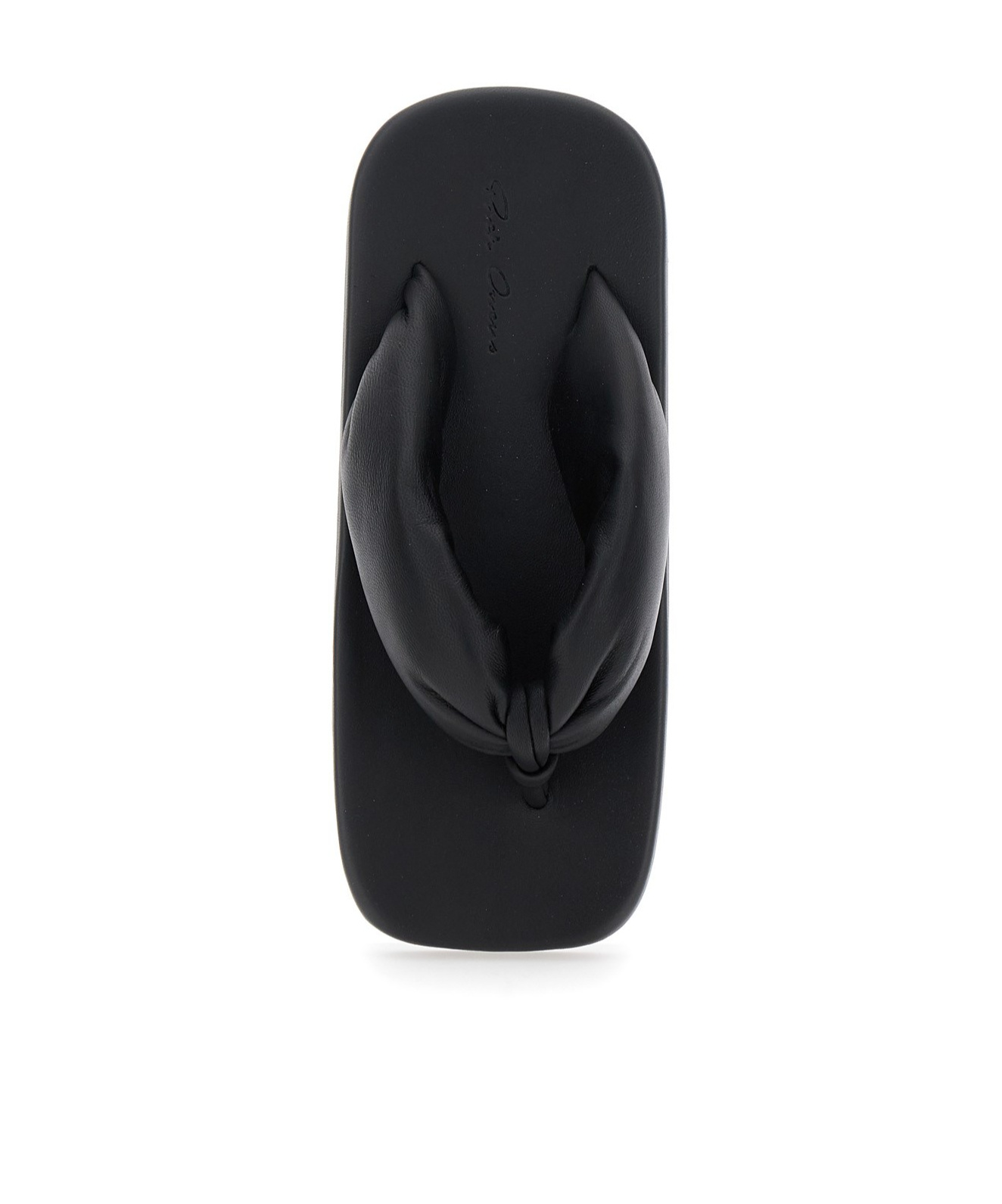 Rick Owens Black Padded Sandals With Platform In Leather Woman In Black