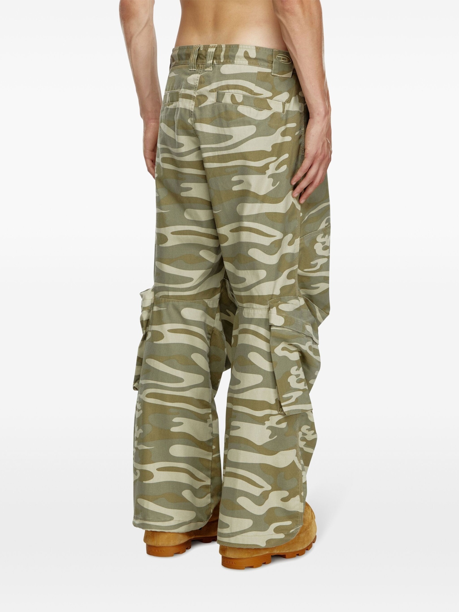 Diesel Khaki P-arne-b Cargo Pants In Nude