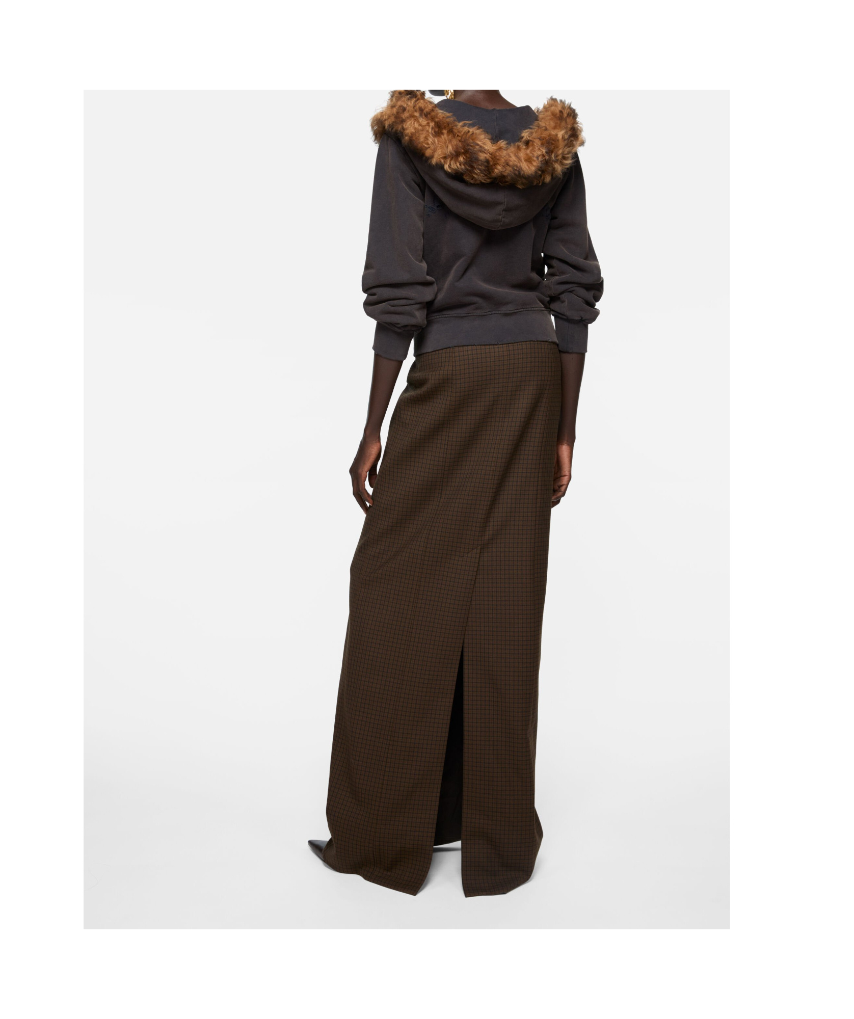 Acne Studios High-waisted Checked Skirt In Brown