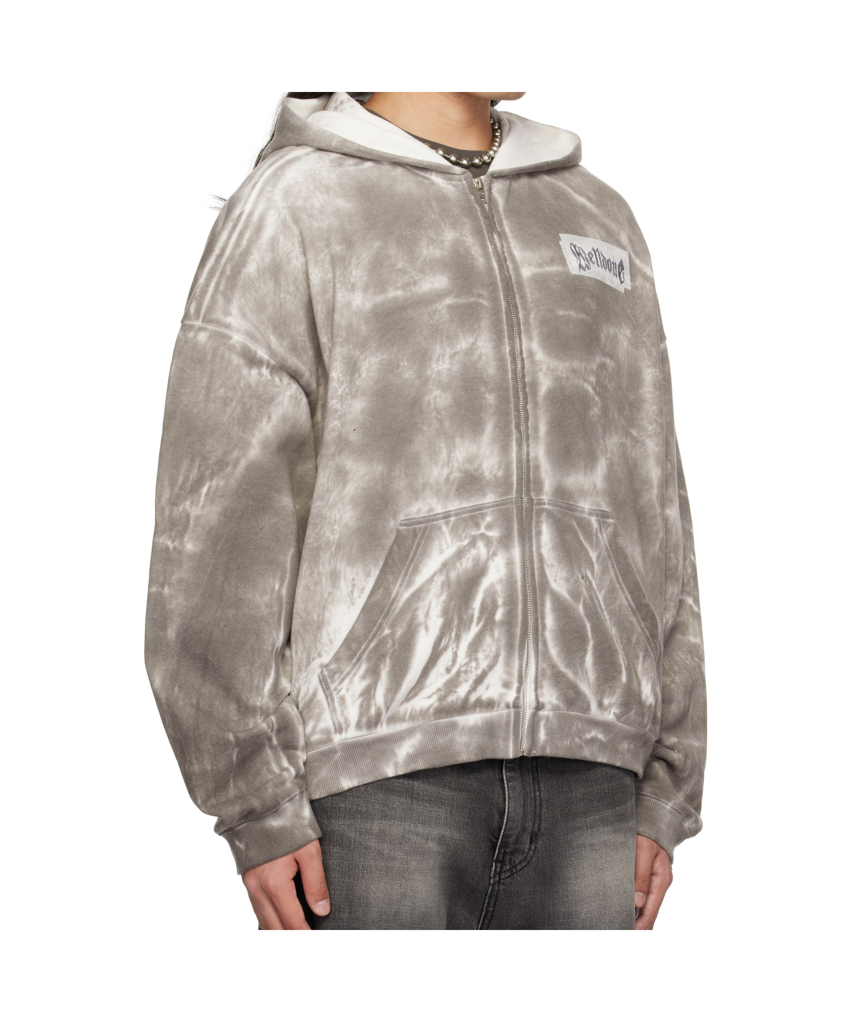 We11 Done Long-sleeved Hooded Sweatshirt In Gray
