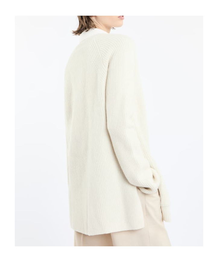 Fay Long-sleeved Knitted Cardigan In White