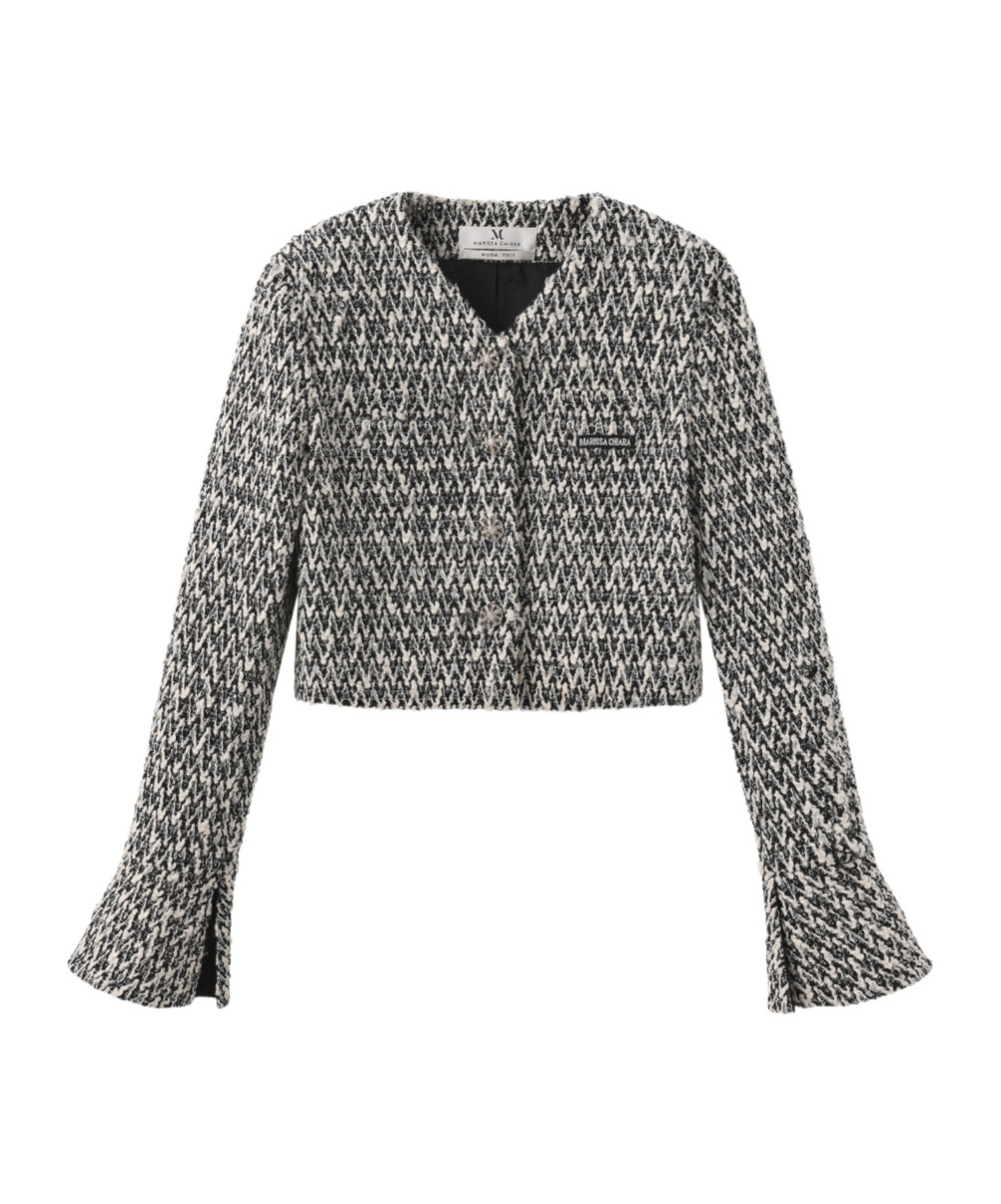 Marissa Chiara V-neck Casual Jacket In Gray
