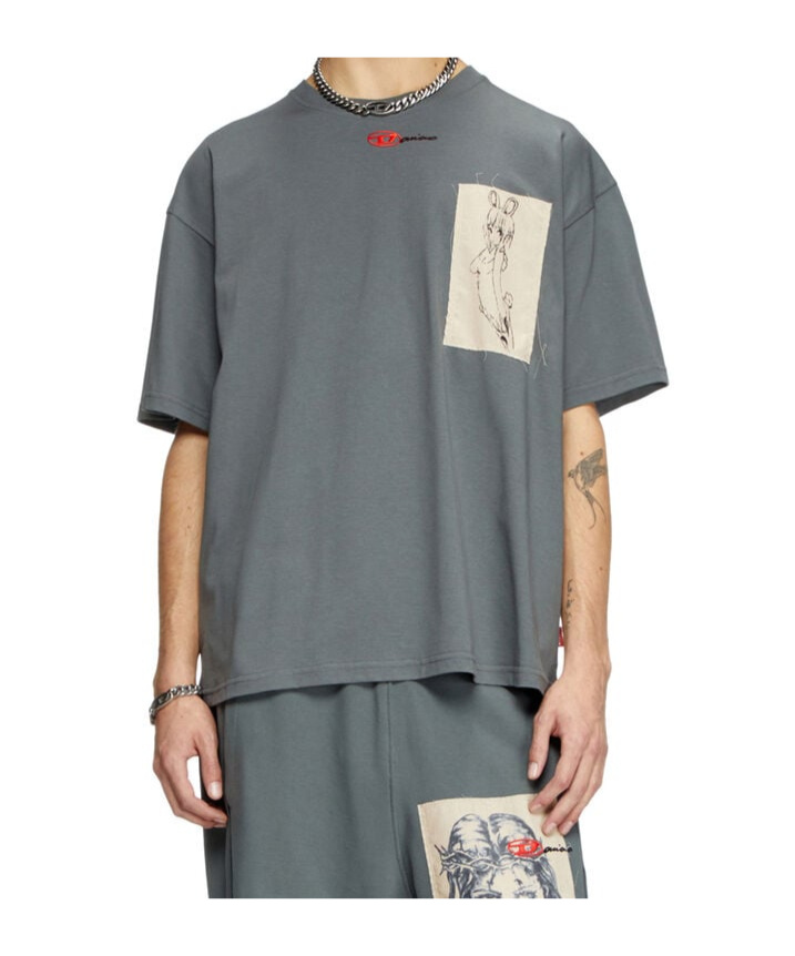 Diesel T-boxt T-shirt In Gray