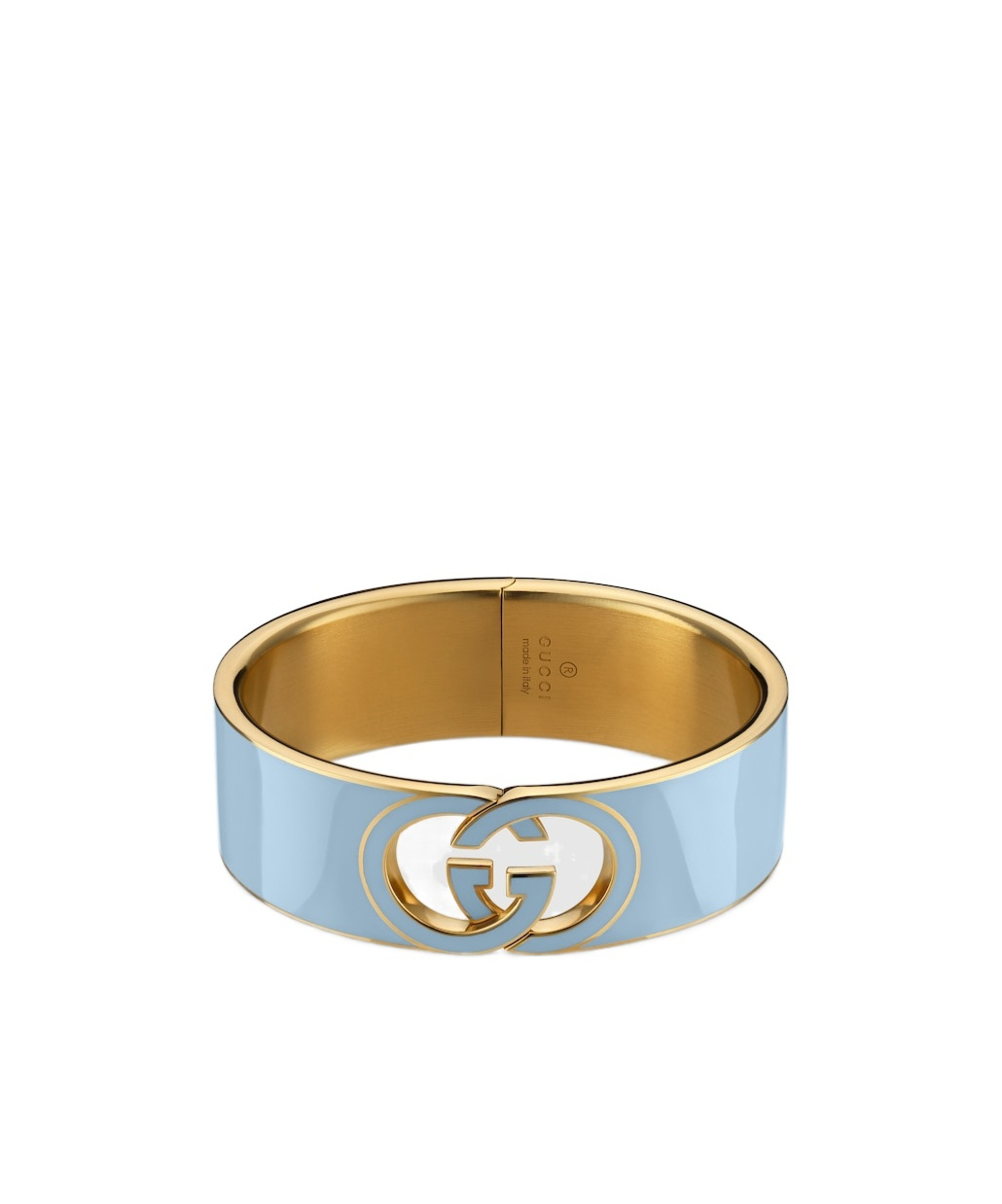 Gucci Interlocking Enamel Cuff Bracelet In Blue